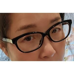 Fendi FF 0015 Black Gold Striped Eyeglasses‎ Frames 140 Made in Italy